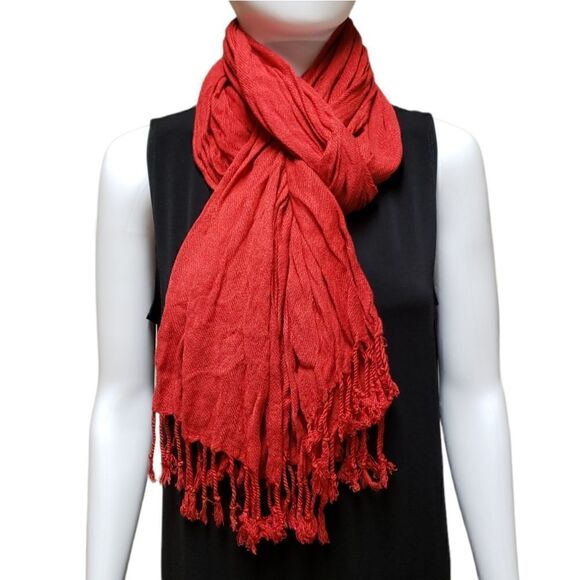 🌹VIBRANT RED INFINITY SCARF - Picture 2 of 4